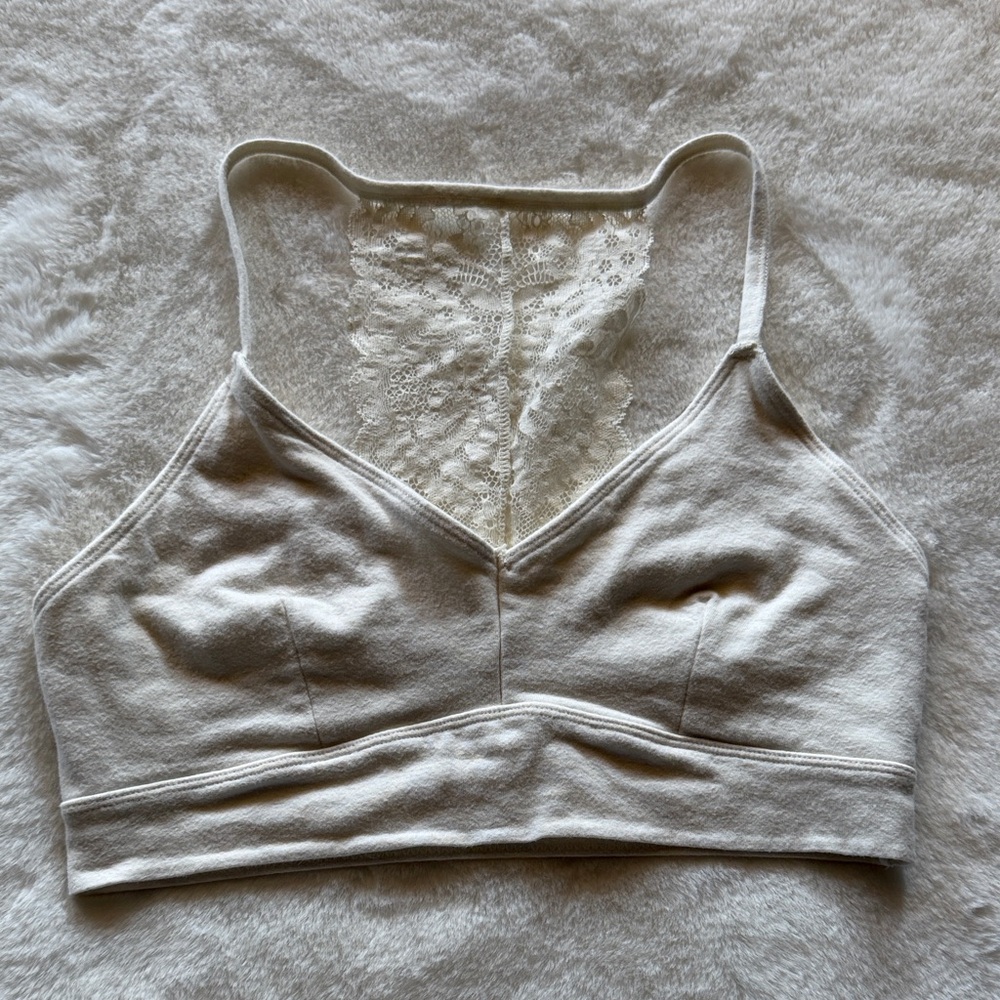 JUSTICE Girl’s Lace Back Bralette - Cream